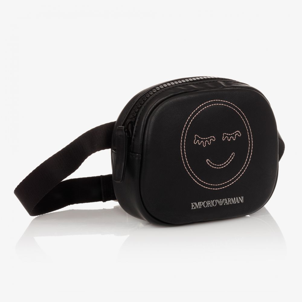 Emporio Armani-Black Logo Belt Bag (15cm) | Childrensalon Outlet