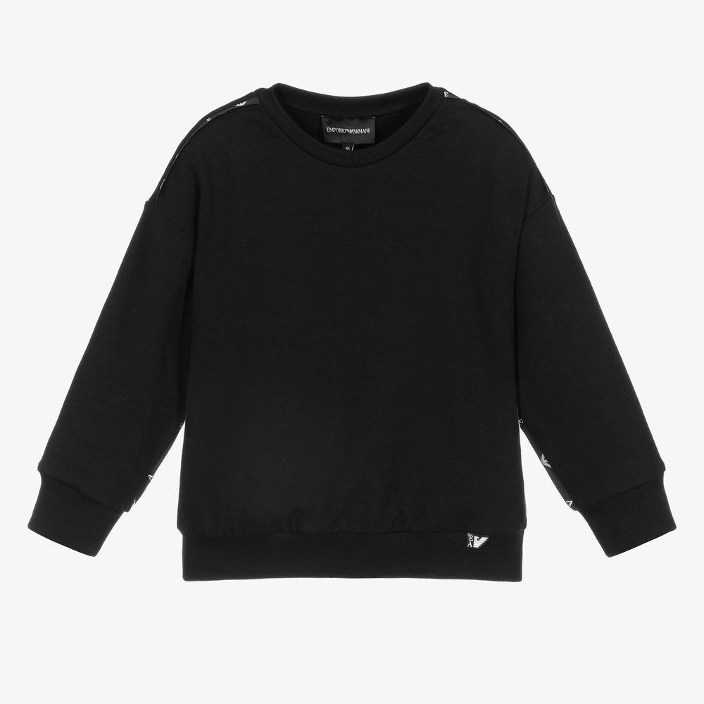 Emporio Armani - Sweat noir à bande | Childrensalon