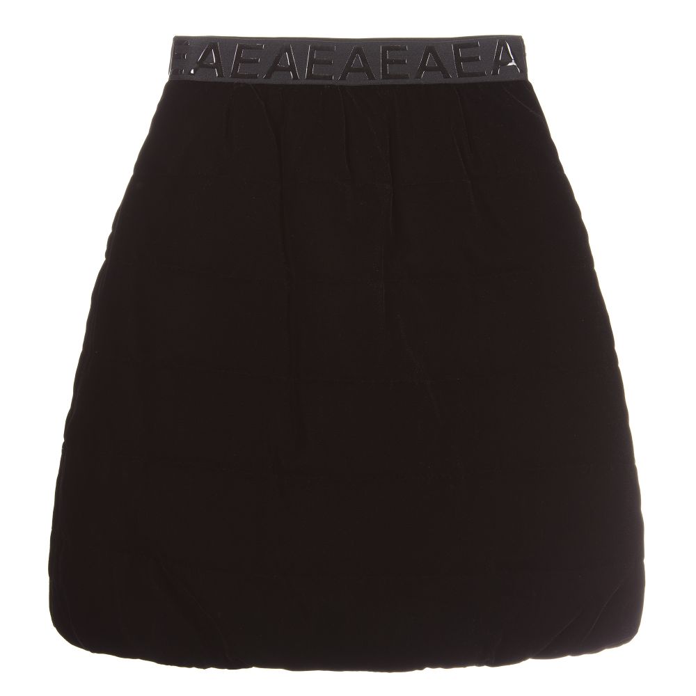 chanel black velvet skirt
