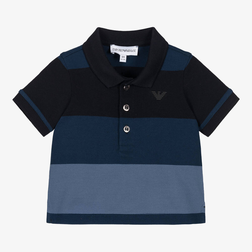 Emporio Armani - Polo bleu en coton Bébé | Childrensalon