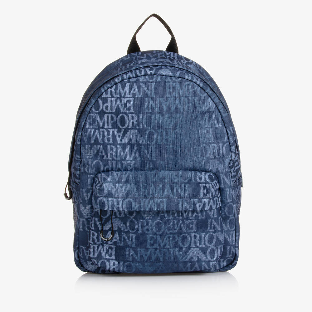 Emporio Armani Blue Denim Look Backpack 36cm Childrensalon Outlet