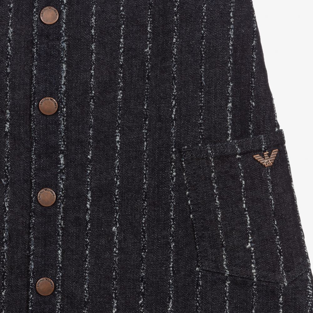 Emporio Armani-Blue Denim Pinafore Dress | Childrensalon Outlet