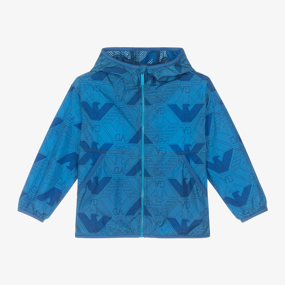 Emporio Armani-Blue EA Crew Windbreaker Jacket | Childrensalon Outlet