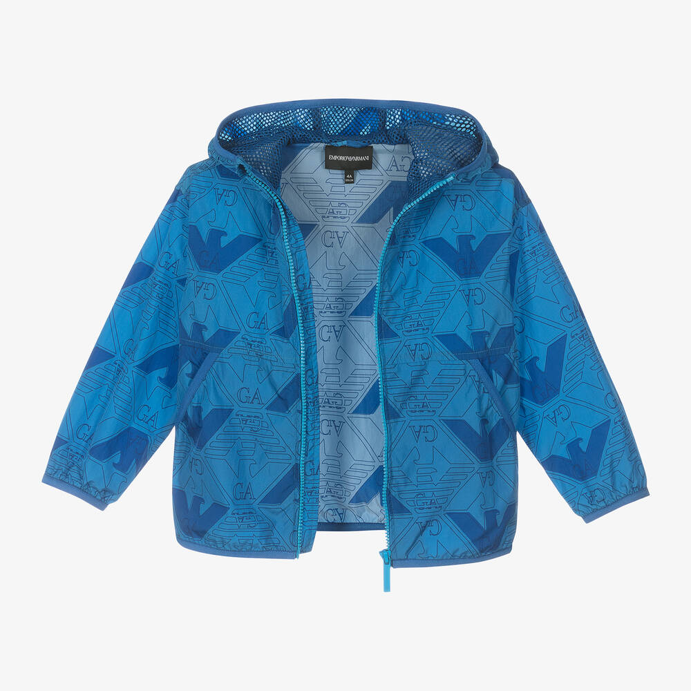 Emporio Armani-Blue EA Crew Windbreaker Jacket | Childrensalon Outlet