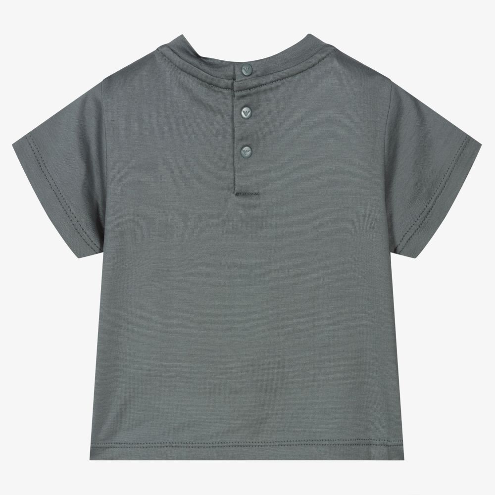 إEmporio Armani-تيشيرت أطفال ولادي ليوسيل جيرسي لون رمادي | Childrensalon Outlet