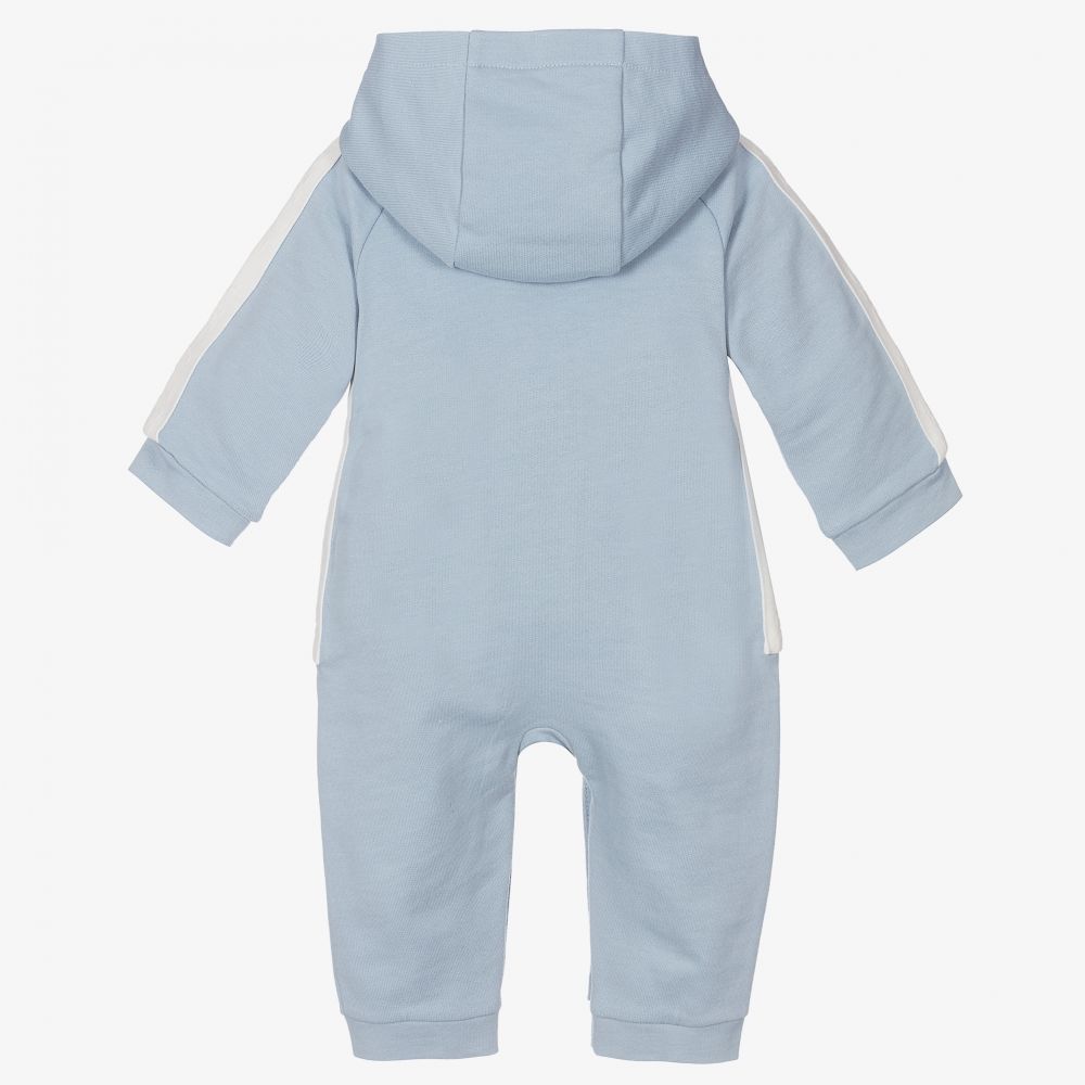 Emporio Armani Blue Hooded Baby Romper Childrensalon Outlet