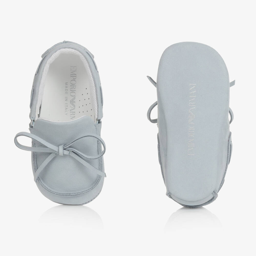 Emporio Armani Mocassins bleus en cuir b b