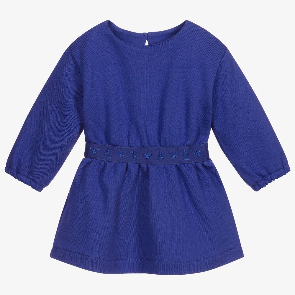 Emporio Armani - Blue Logo Jersey Dress | Childrensalon