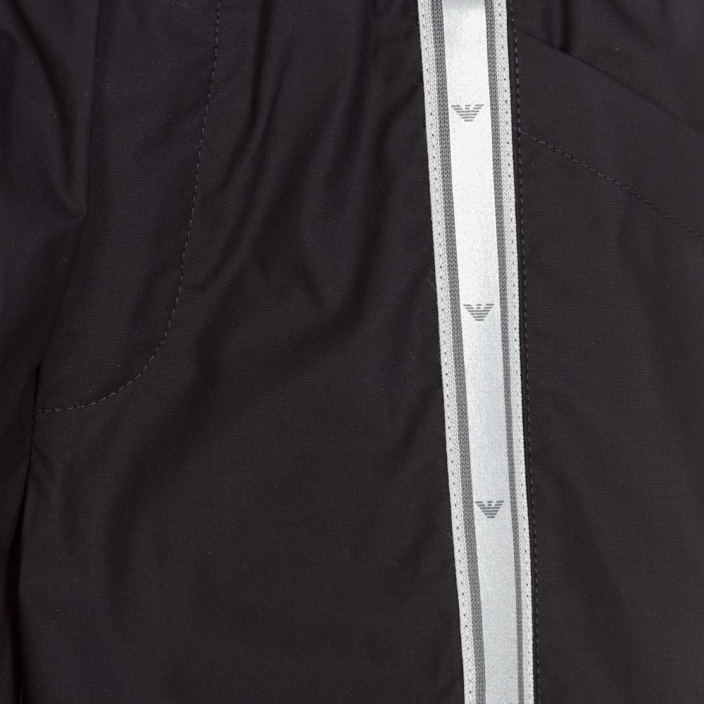 Emporio Armani-Blue Logo Tape Cotton Shorts | Childrensalon Outlet