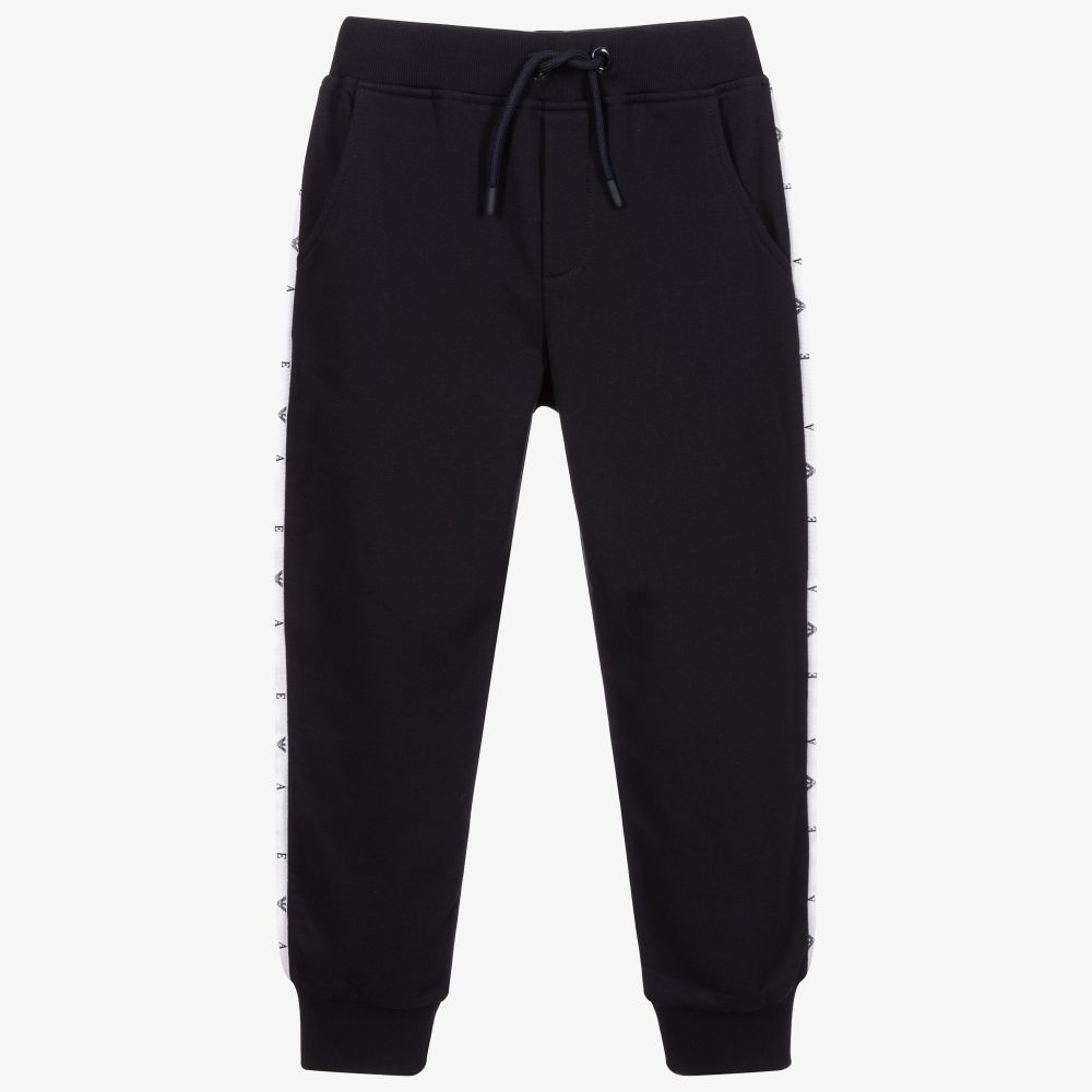 Emporio Armani - Blaue Jogginghose Streifen | Childrensalon