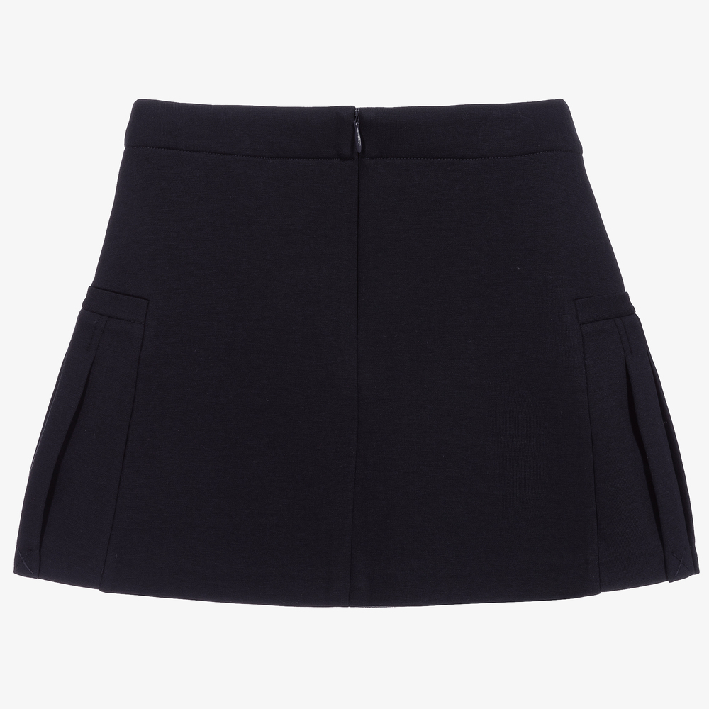 Emporio Armani-Blue Pleated Jersey Skirt | Childrensalon Outlet