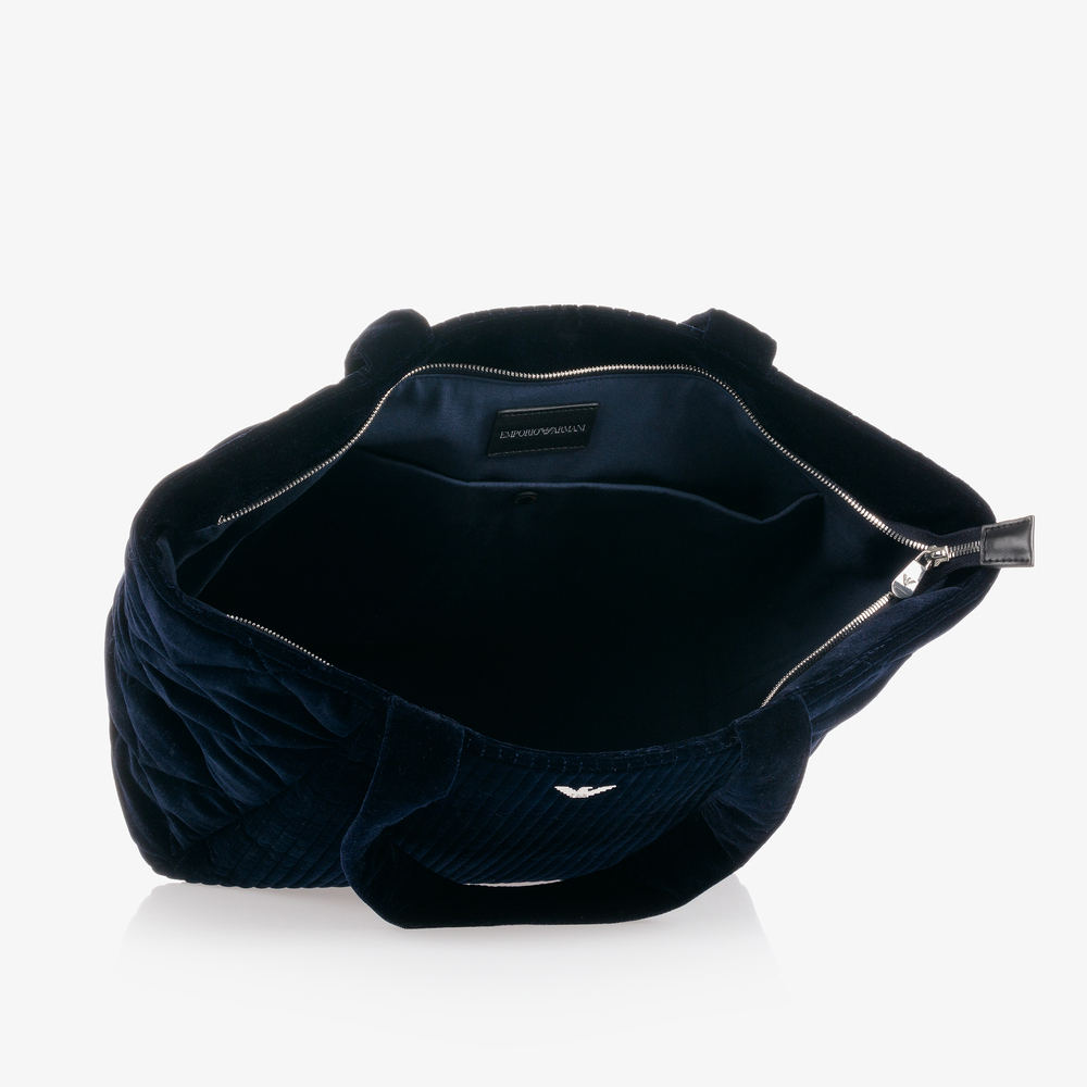 Emporio Armani-Blue Velvet Changing Bag (50cm) | Childrensalon Outlet