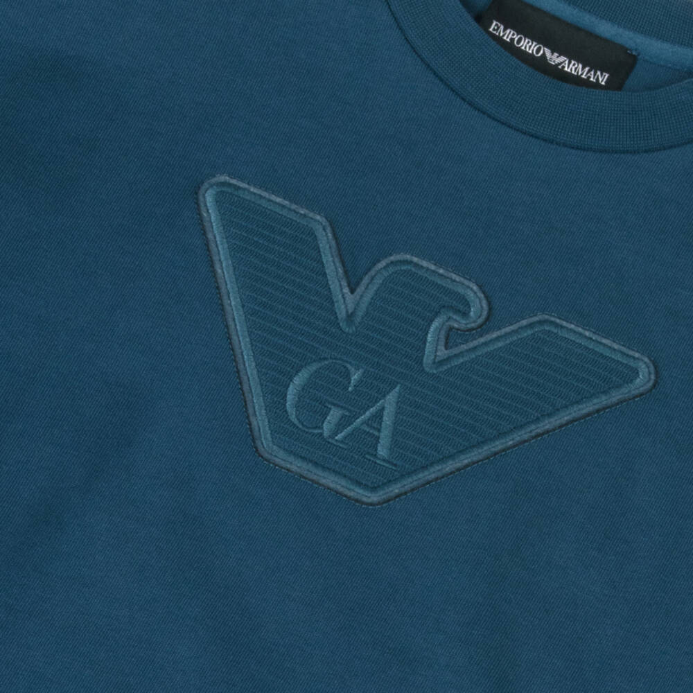 Emporio Armani-Комплект для мальчиков синий с орлом | Childrensalon Outlet