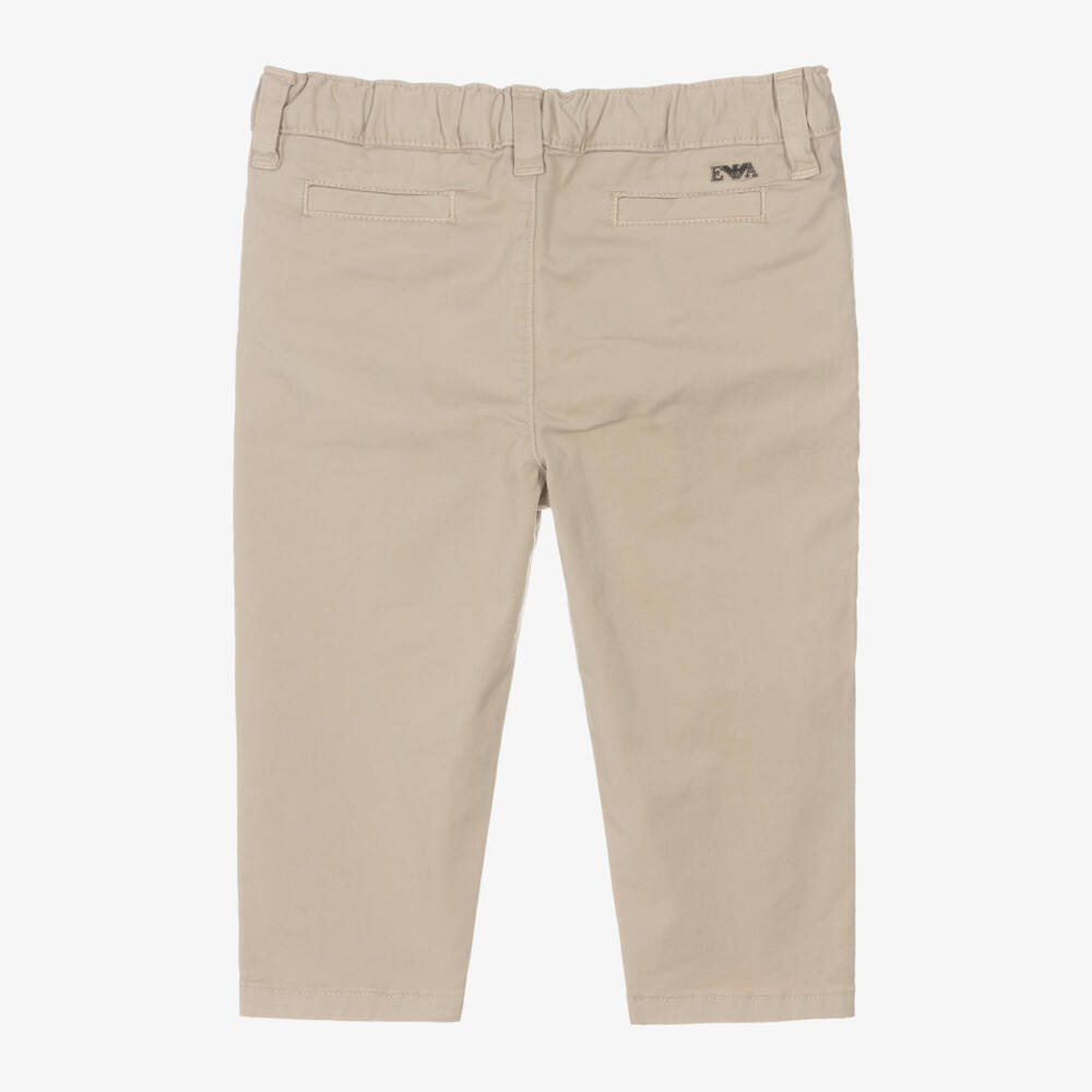 Emporio Armani-Бежевые хлопковые брюки чинос для малышей | Childrensalon Outlet