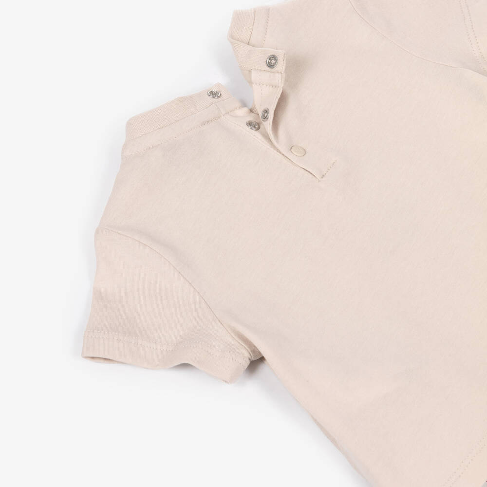 Emporio Armani-Boys Beige Cotton Baseball Print T-shirt | Childrensalon Outlet