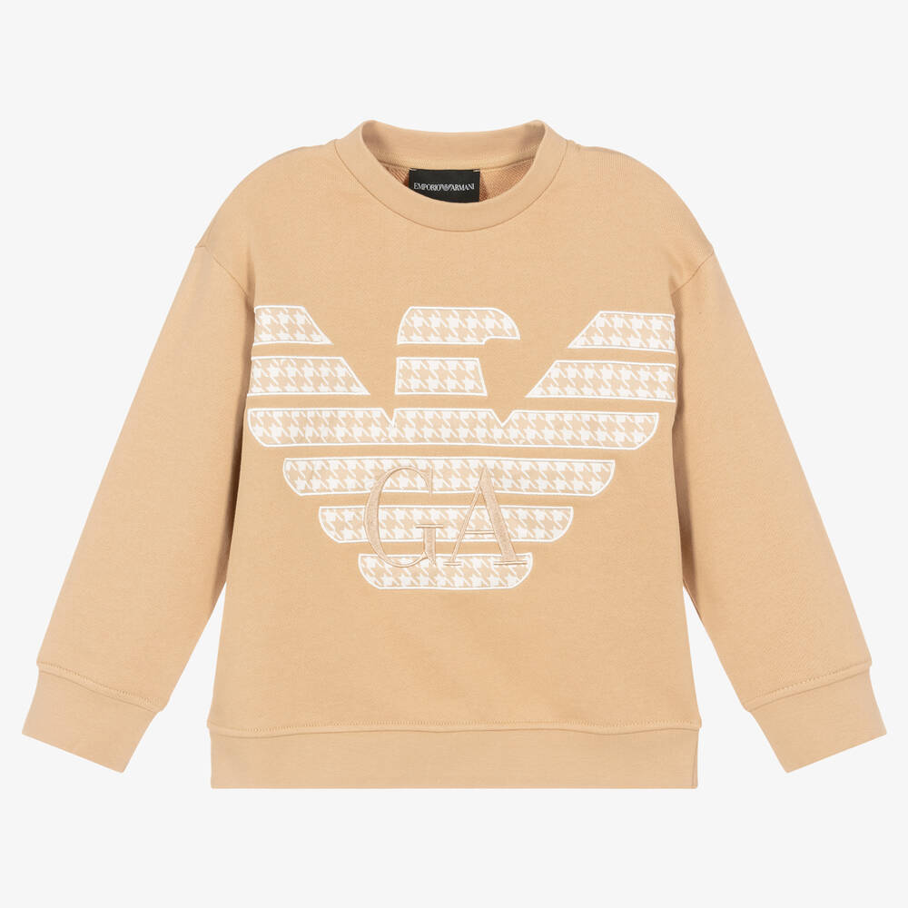 Emporio Armani - Beiges Adler-Baumwoll-Sweatshirt | Childrensalon