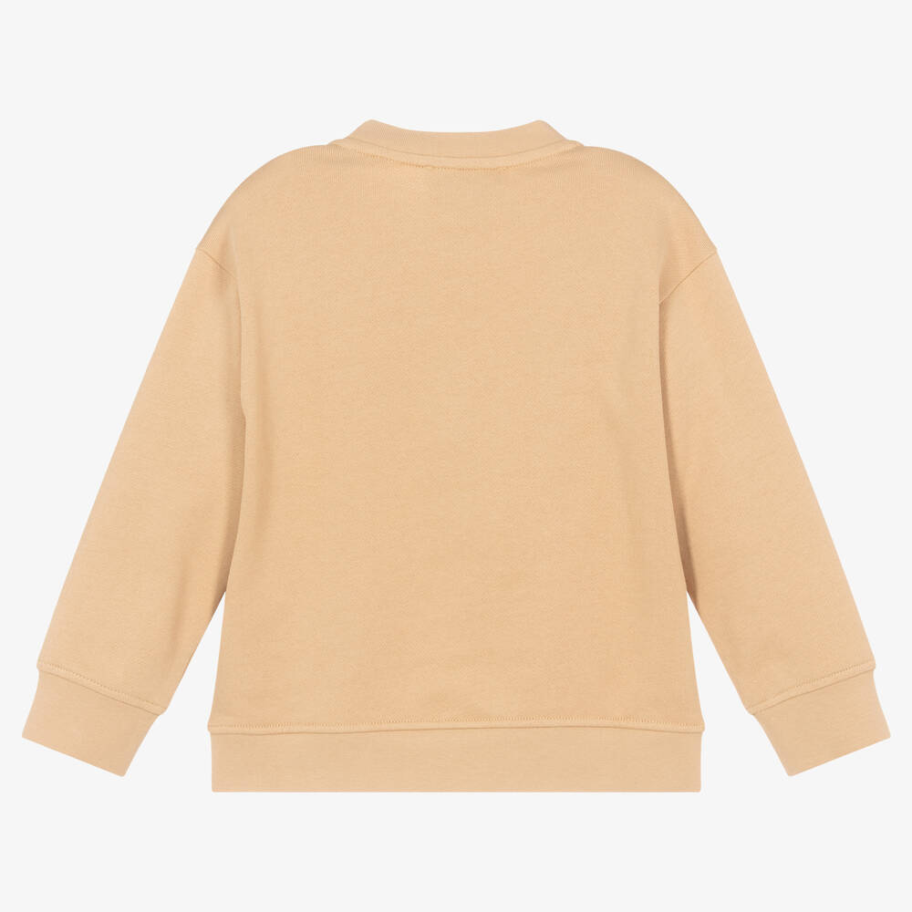 Emporio Armani-سويتشيرت قطن لون بيج للأولاد | Childrensalon Outlet