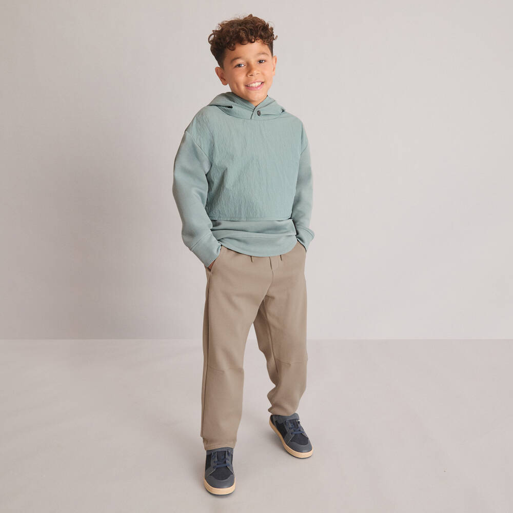 Emporio Armani-Бежевые хлопковые джоггеры с логотипом для мальчиков | Childrensalon Outlet