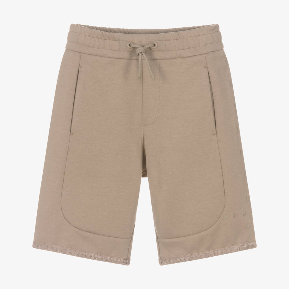 Emporio Armani-شورت قطني بيج للأولاد | Childrensalon Outlet