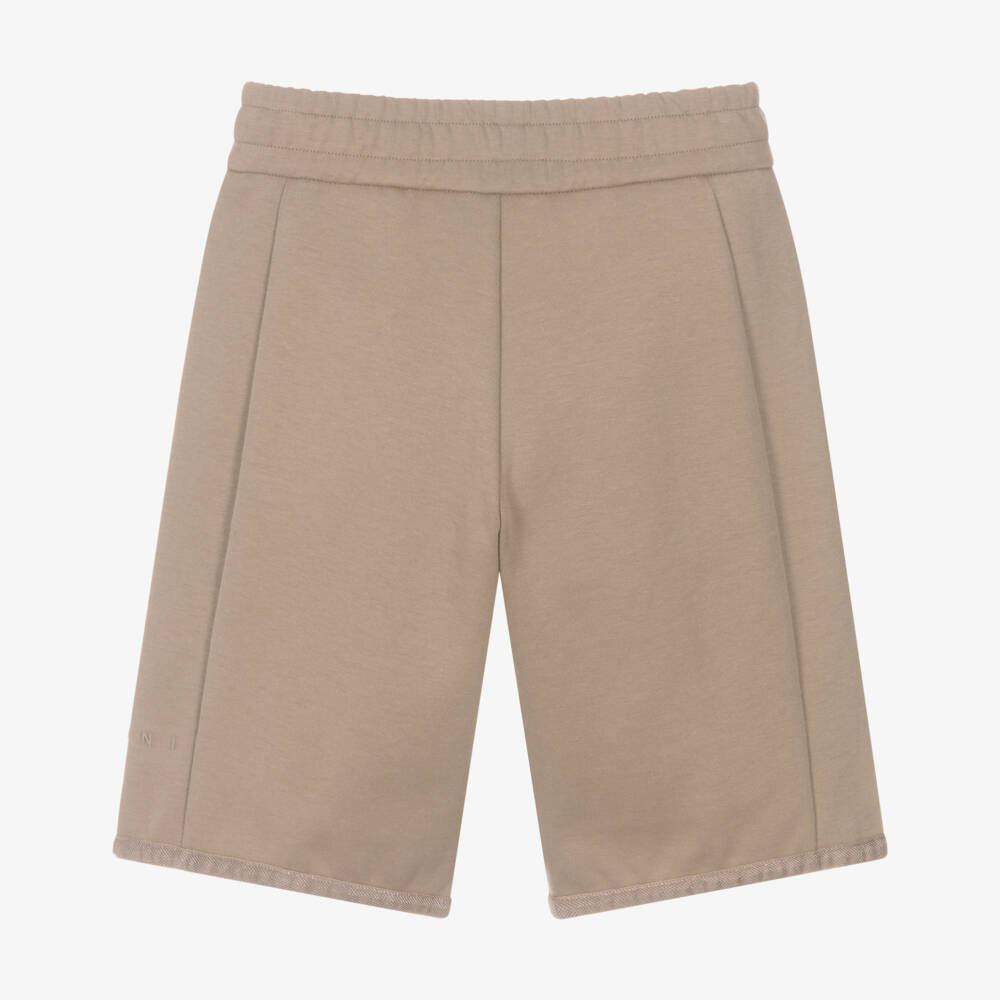 Emporio Armani-Бежевые хлопковые шорты для мальчиков | Childrensalon Outlet
