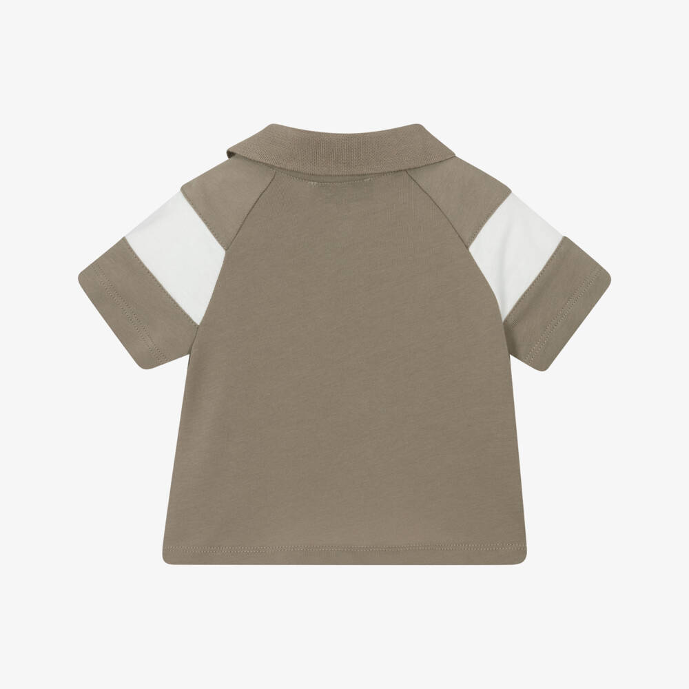 Emporio Armani-Boys' Beige Cotton Polo Top | Childrensalon Outlet