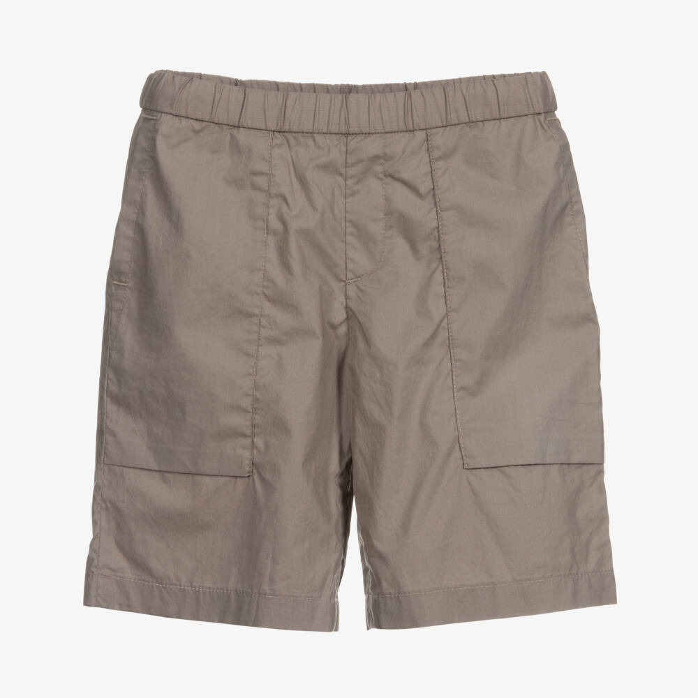 Emporio Armani-Boys Beige Cotton Shorts | Childrensalon Outlet