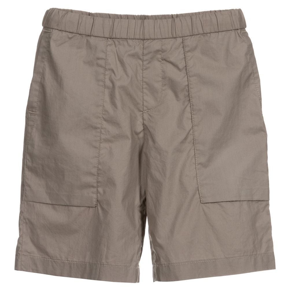 Emporio Armani - Коричнево-серые хлопковые шорты для мальчиков | Childrensalon