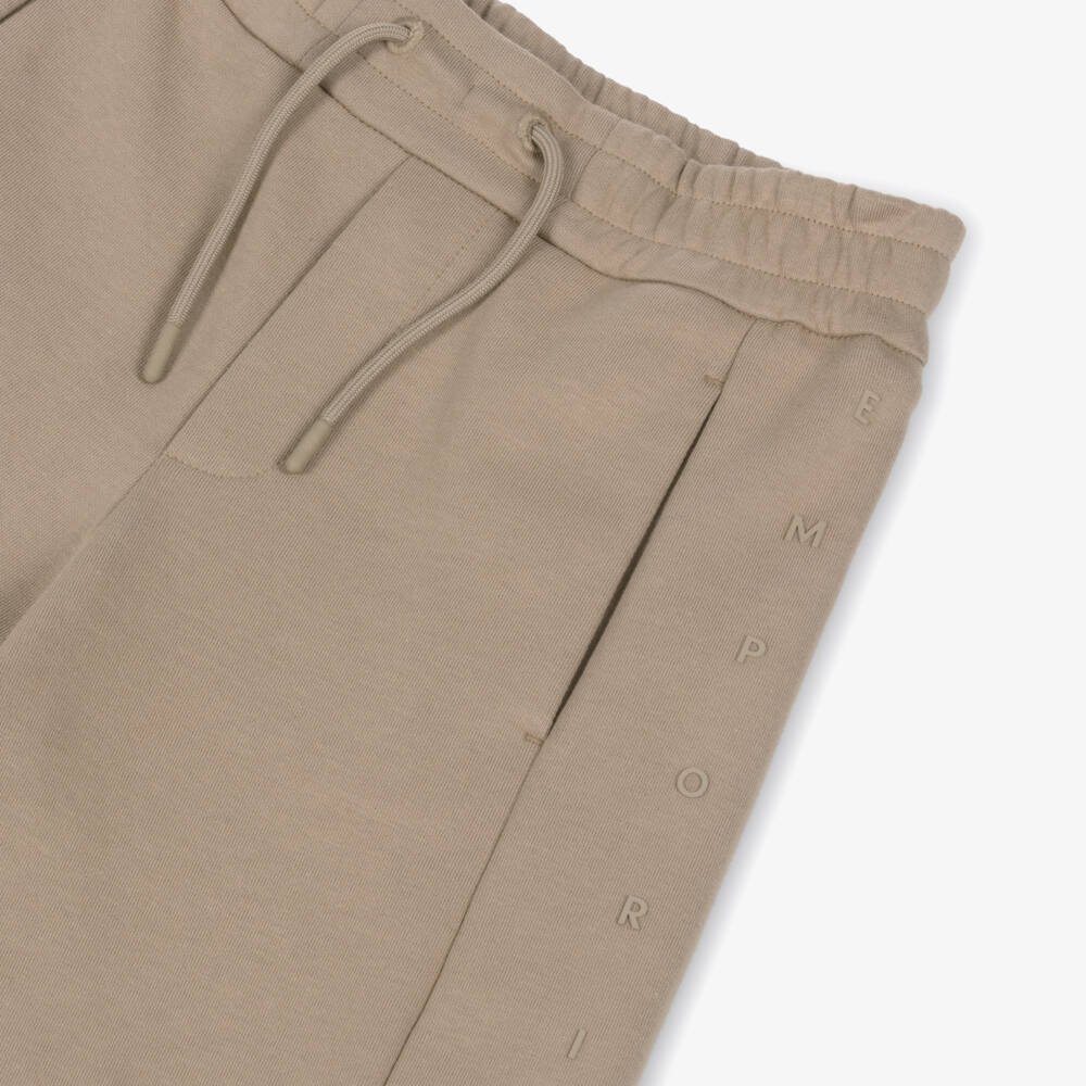 Emporio Armani-Бежевые хлопковые шорты для мальчиков | Childrensalon Outlet