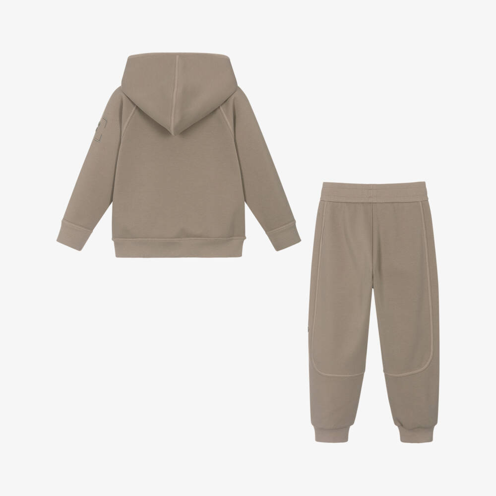 Emporio Armani-Boys Beige Jersey Tracksuit Set | Childrensalon Outlet