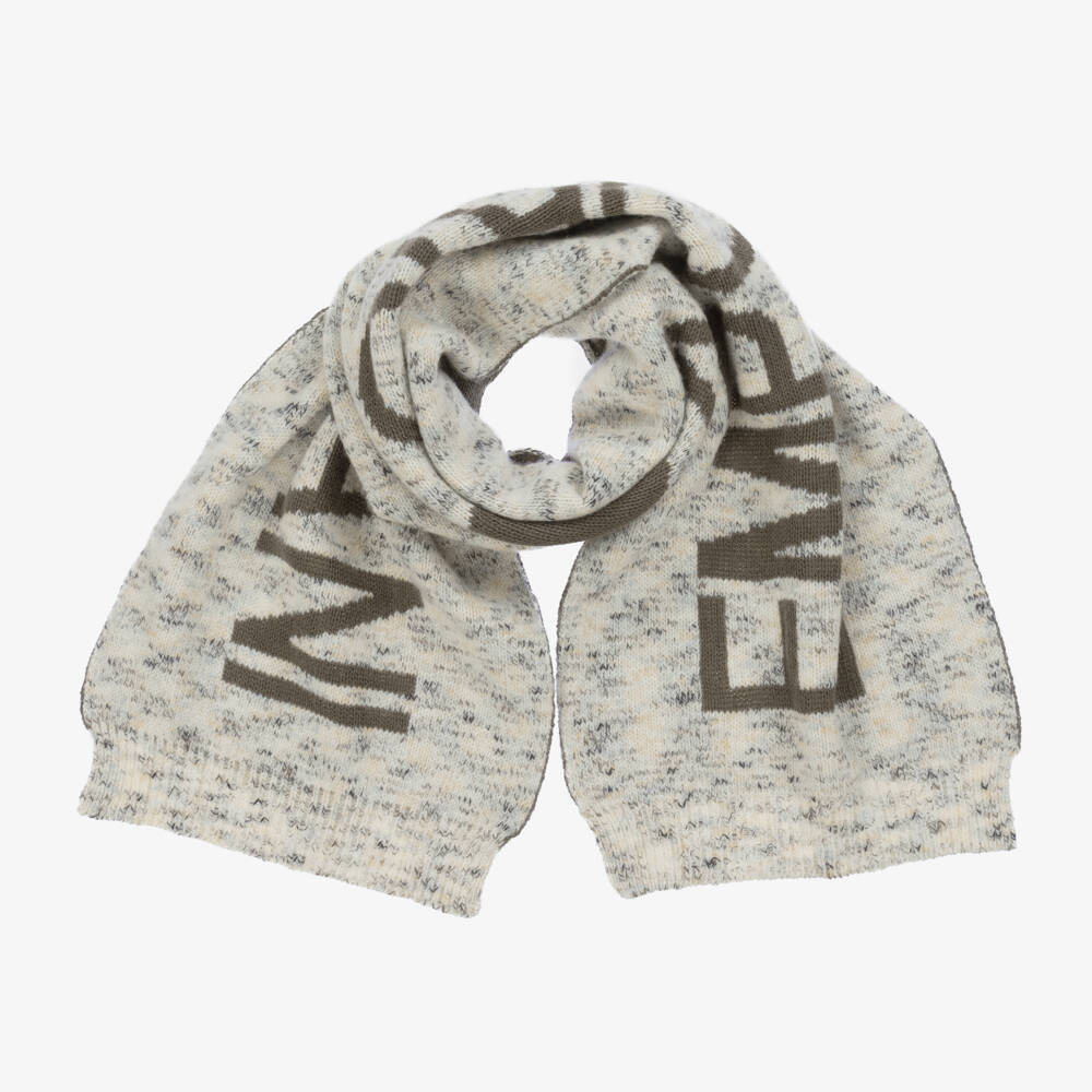 إEmporio Armani-طقم سكارف وقبعة بنقشة النسر لون بيج للأولاد | Childrensalon Outlet