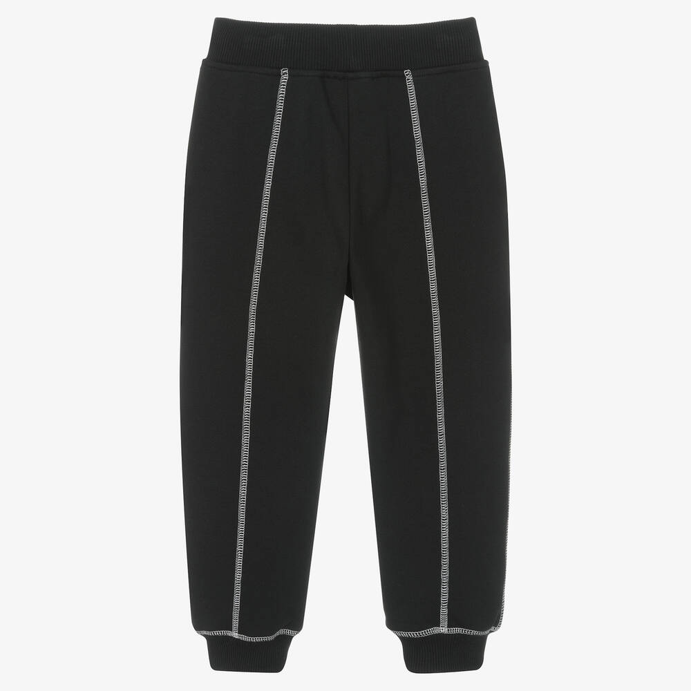 Emporio Armani-Boys Black Cotton Joggers | Childrensalon Outlet
