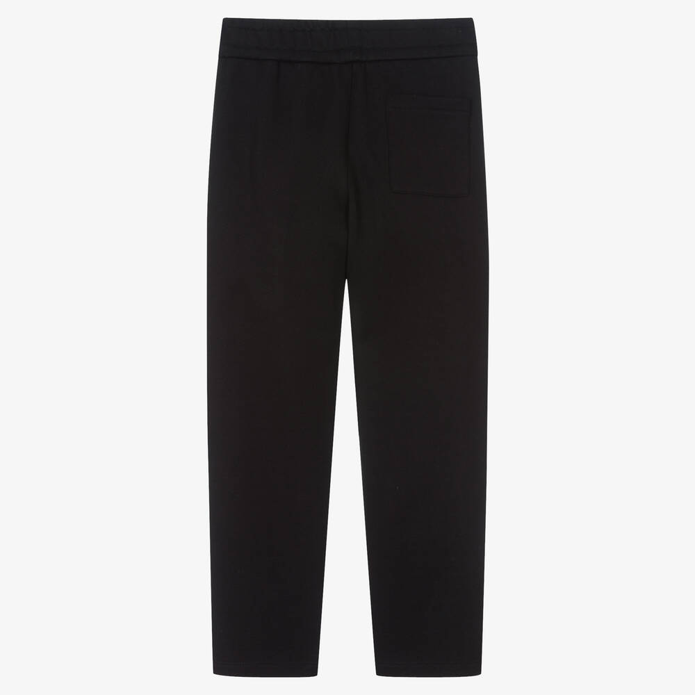 Emporio Armani-Boys Black Cotton Joggers | Childrensalon Outlet