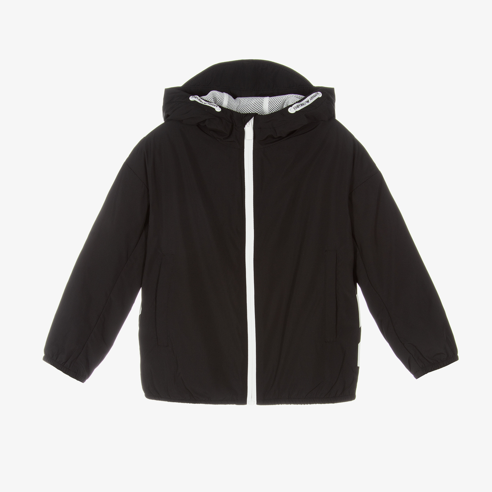 Emporio Armani - Coupe-vent noir EA Crew Garçon | Childrensalon