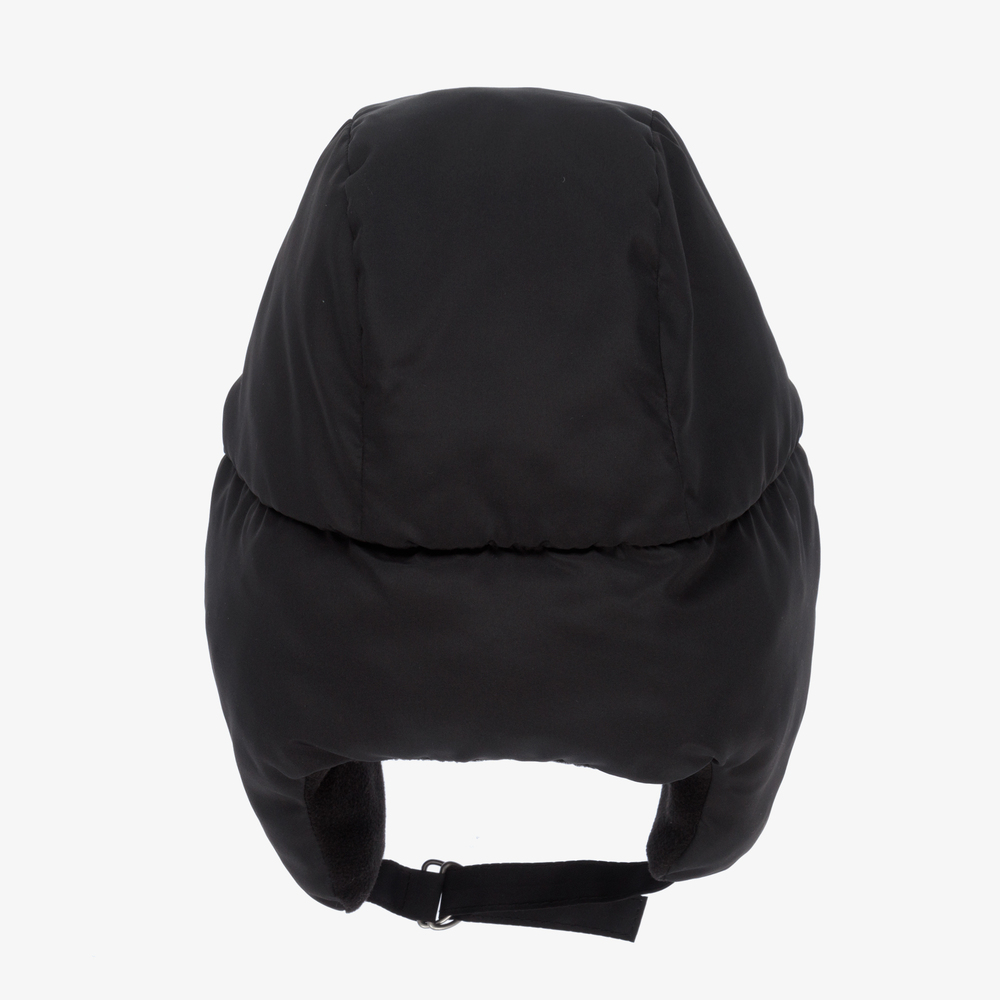 Emporio Armani-Черная шапка-ушанка для мальчиков | Childrensalon Outlet