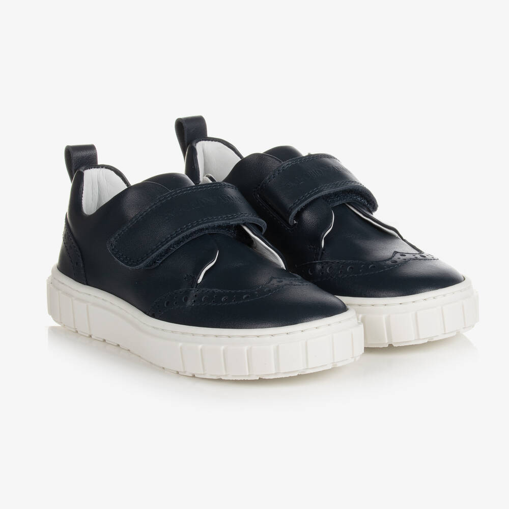 Emporio Armani - Blaue Budapester-Sneakers aus Leder | Childrensalon