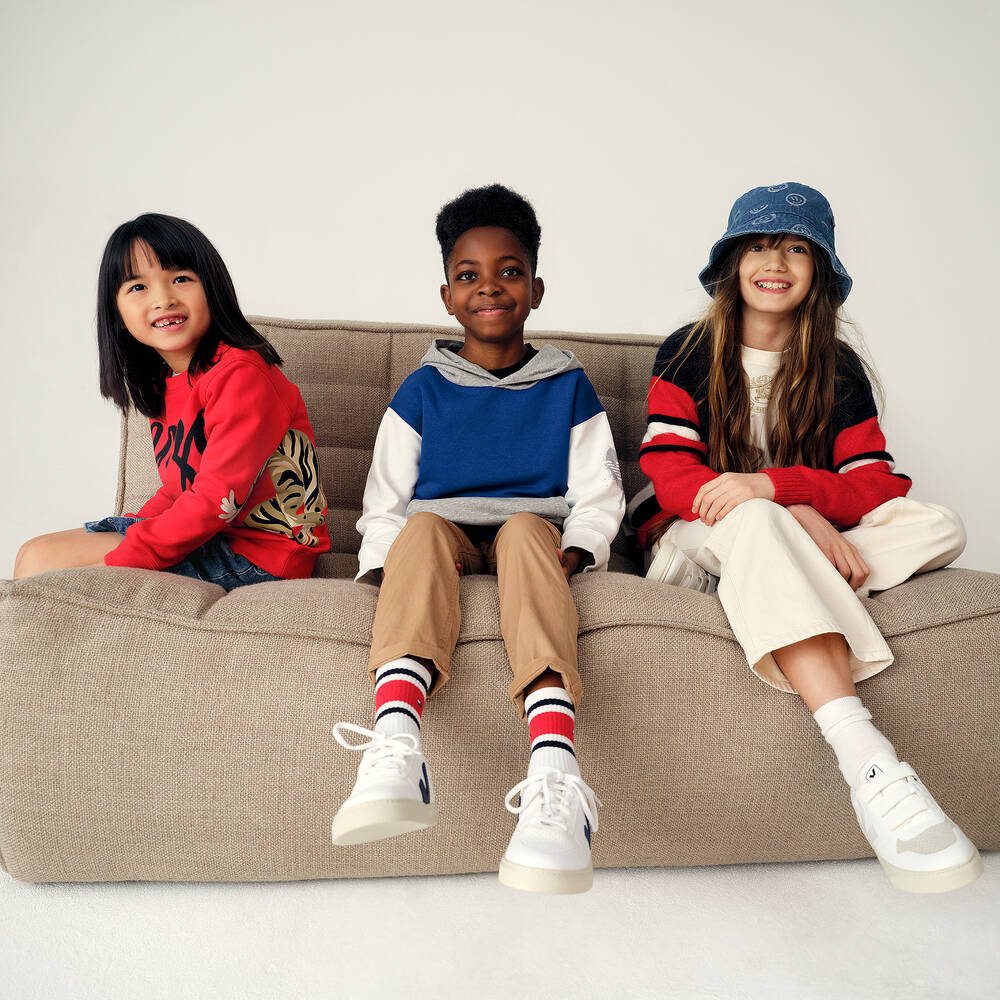 Emporio Armani-Boys Blue Colourblock Hoodie | Childrensalon Outlet