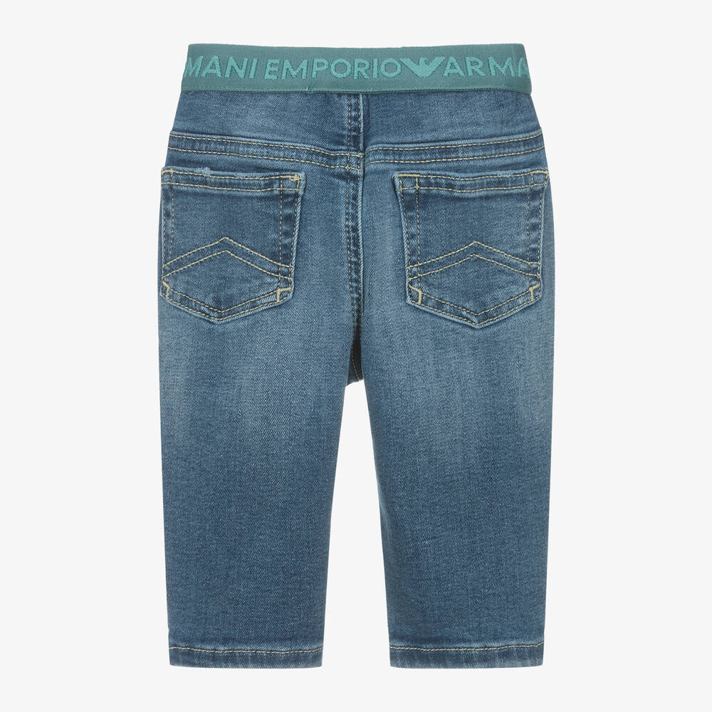 إمبوريو أرماني-جينز أطفال ولادي مزيج قطن جيرسي لون أزرق | Childrensalon Outlet