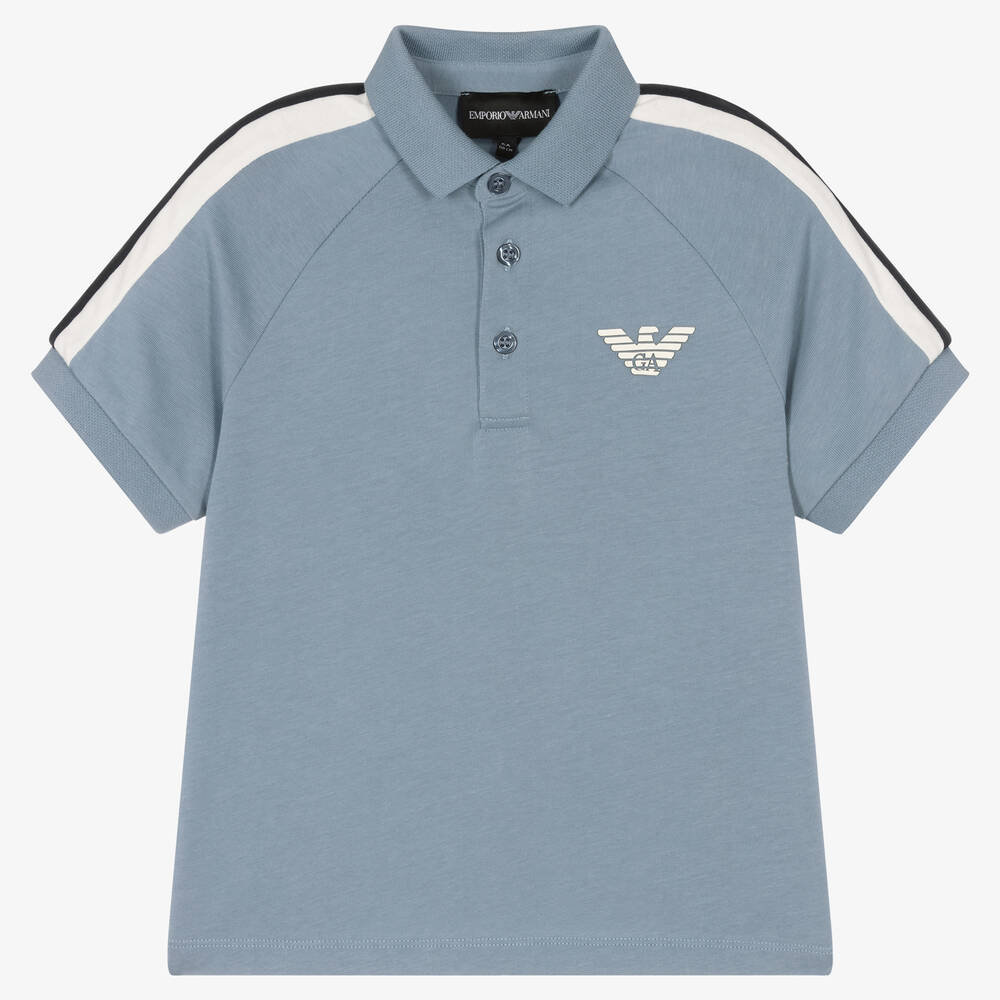 Emporio Armani - Blaues Baumwoll-Poloshirt mit Adler | Childrensalon