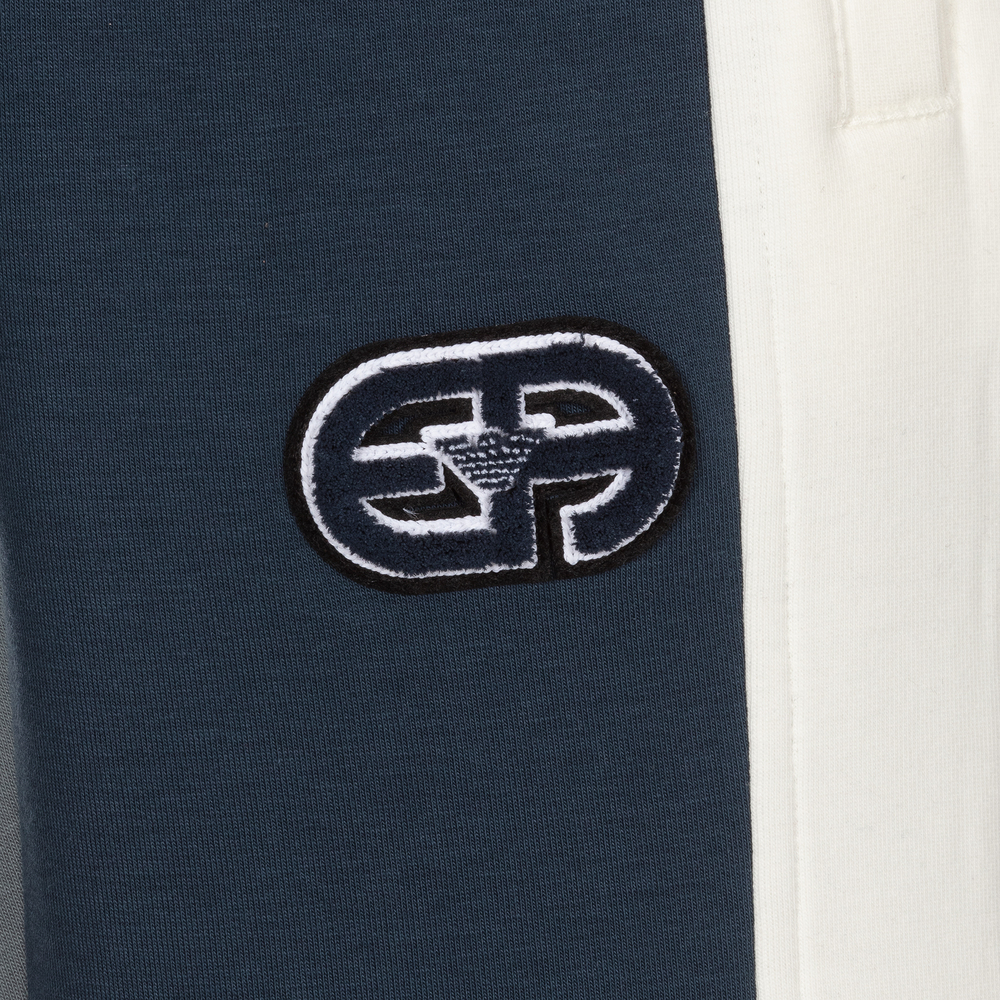 Emporio Armani-Boys Blue Cotton Joggers | Childrensalon Outlet