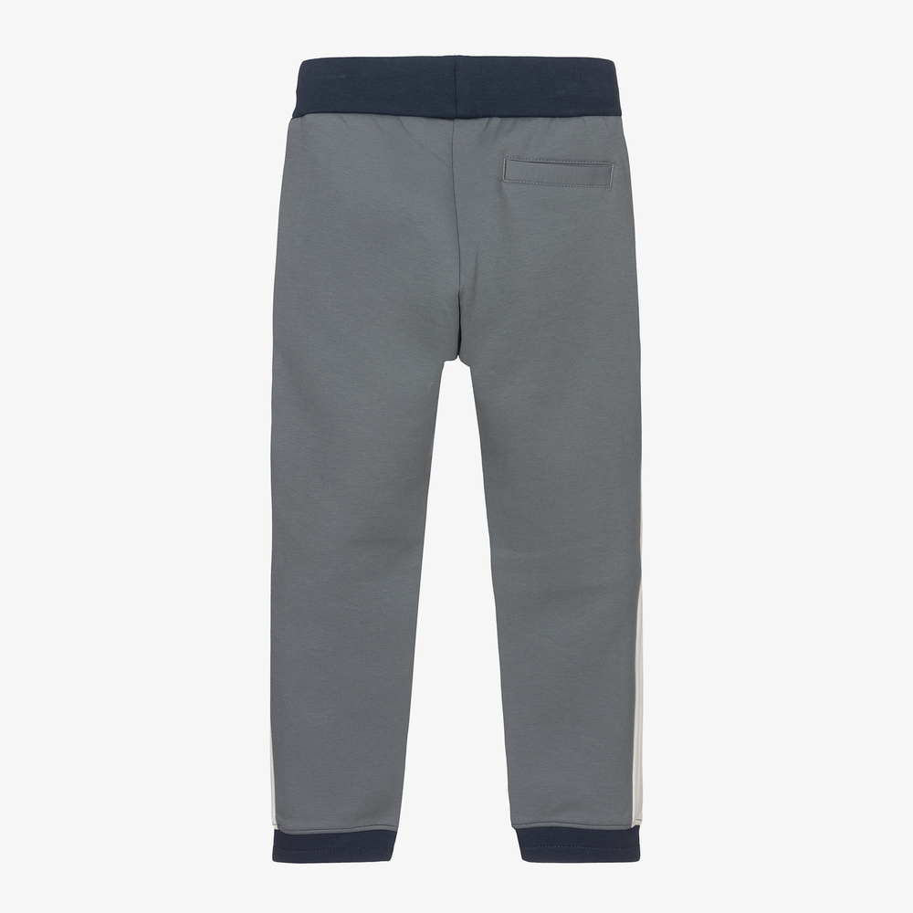 Emporio Armani-Boys Blue Cotton Joggers | Childrensalon Outlet