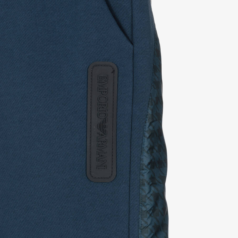 إEmporio Armani-جوغرز قطن لون أزرق داكن للأولاد | Childrensalon Outlet