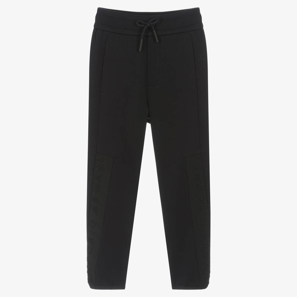 Emporio Armani-Boys Blue Cotton Joggers | Childrensalon Outlet