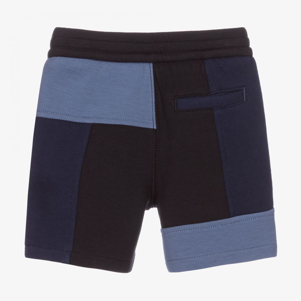 Emporio Armani Boys Blue Cotton Logo Shorts Childrensalon Outlet