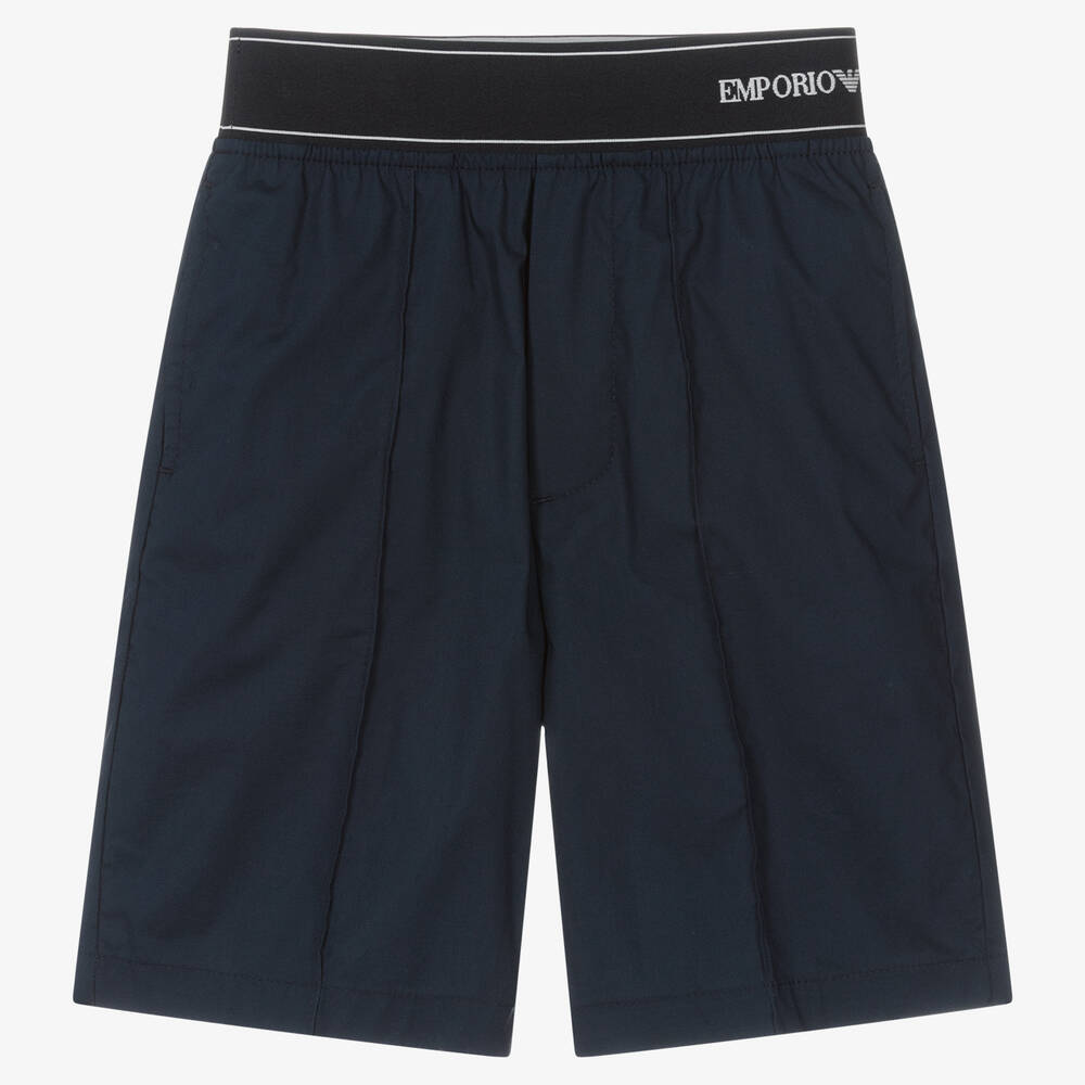 Emporio Armani-Синие хлопковые шорты | Childrensalon Outlet