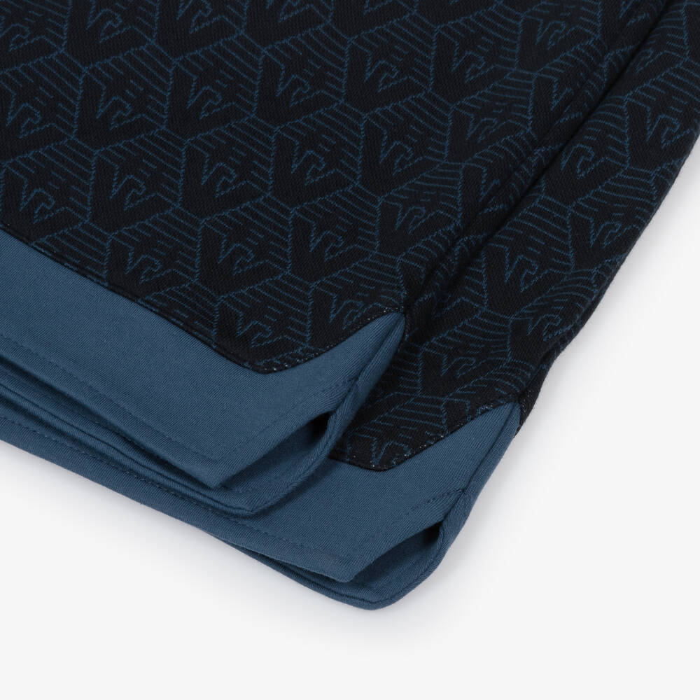 Emporio Armani-Boys Blue Cotton Logo Shorts Ensemble | Childrensalon Outlet