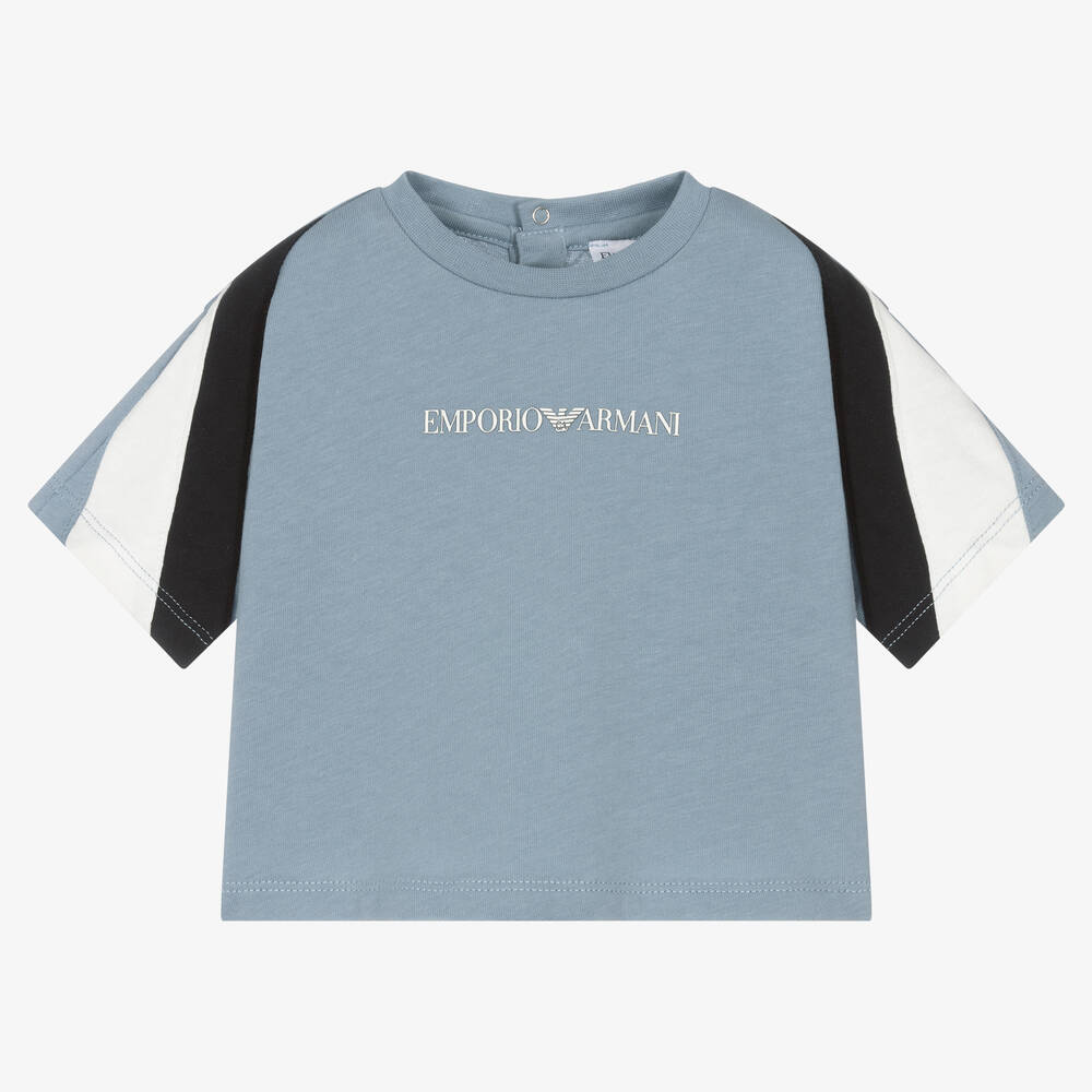 Emporio Armani - Blaues Baumwoll-T-Shirt für Jungen | Childrensalon