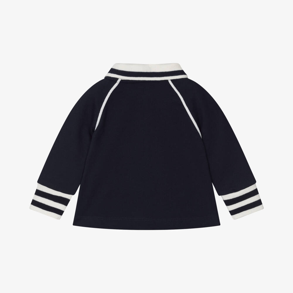 Emporio Armani-Boys Blue Cotton Polo Top | Childrensalon Outlet