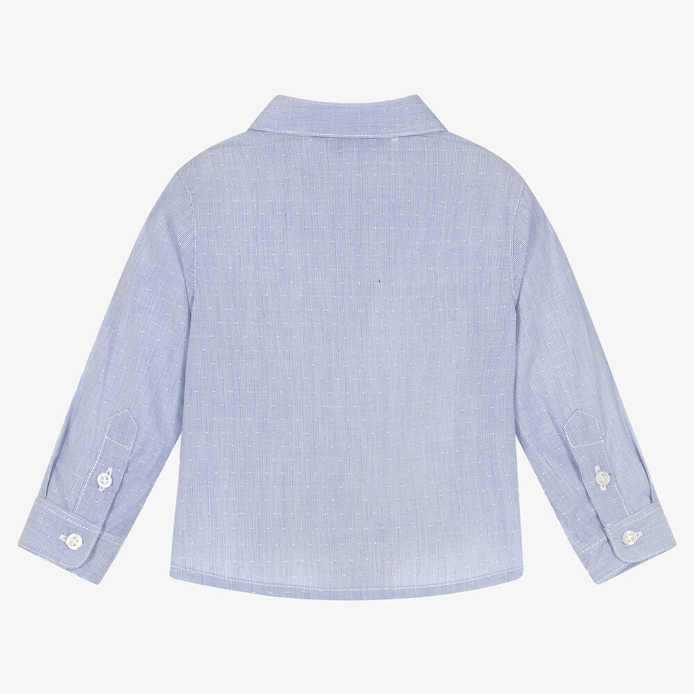 إمبوريو أرماني-قميص أطفال ولادي قطن لون أزرق | Childrensalon Outlet