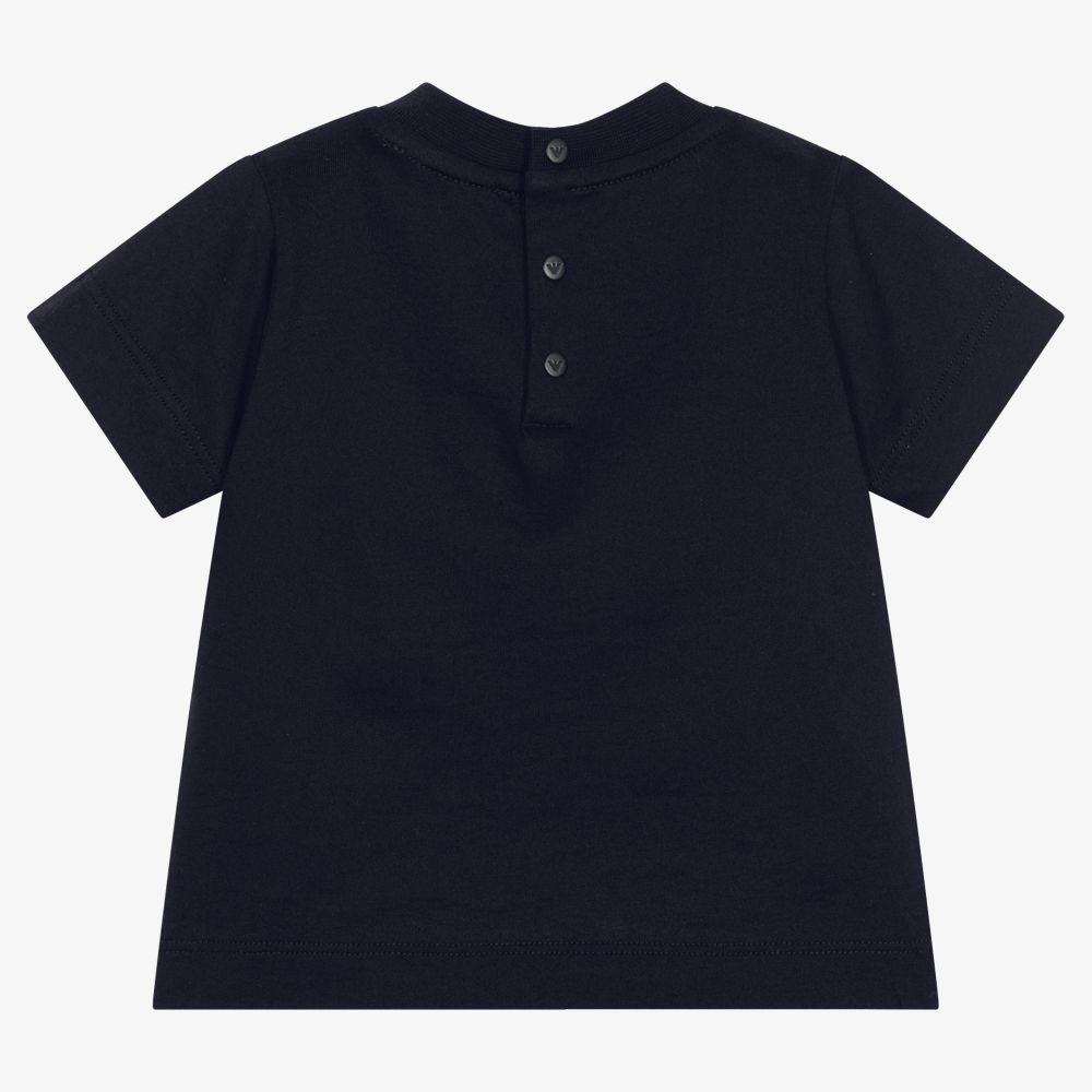 Emporio Armani-Синяя хлопковая футболка для мальчиков | Childrensalon Outlet