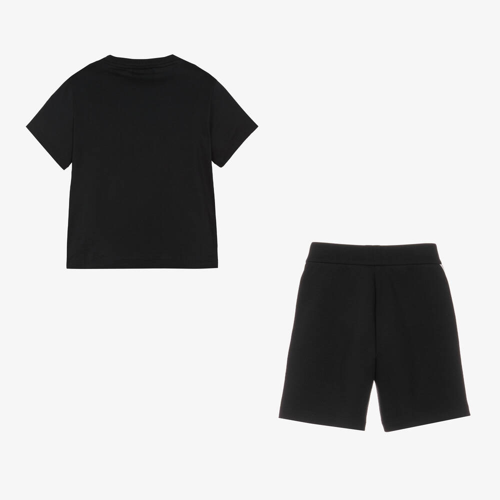 Emporio Armani Boys Blue Cotton Tape Trim Shorts Set Childrensalon Outlet